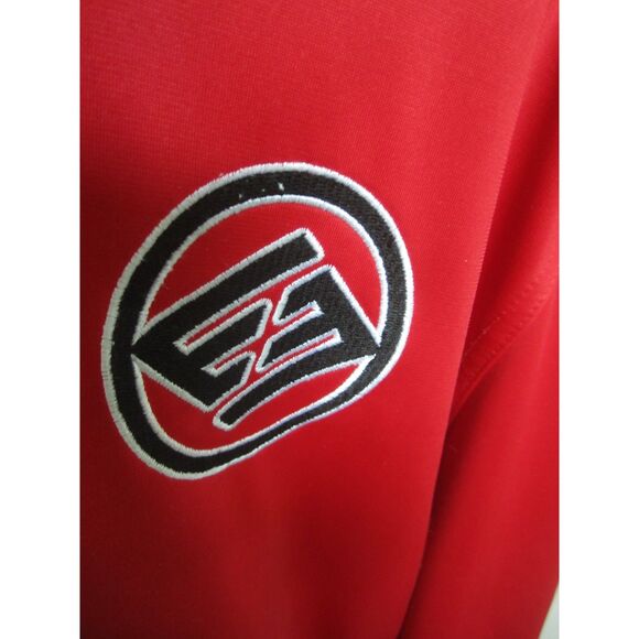 VINTAGE Y2K ENYCO RED TRACK JACKET STRIPED KNIT COLLAR, CUFFS SIZE XL PERFECT - Picture 6 of 7